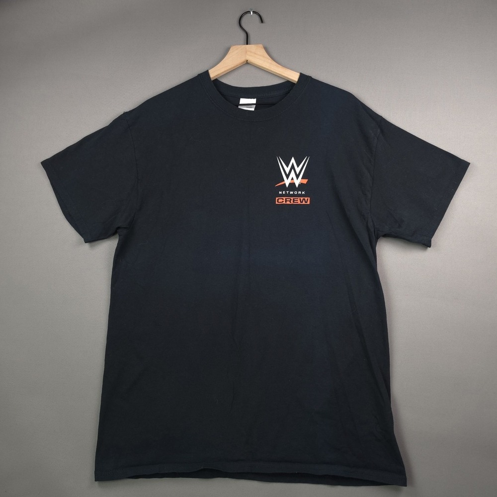 WWE Network Crew 2015 Summer Tour Men's L Black Tee SummerSlam Money in the Bank